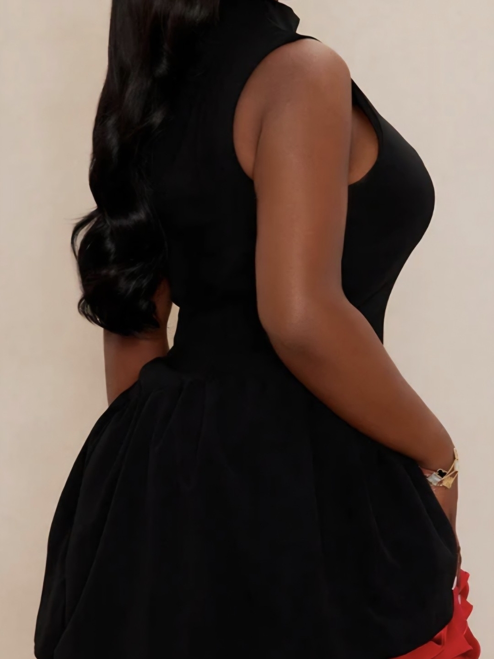 Fashion Nova Black & Red Ruffle Mini Dress - Picture 3 of 6